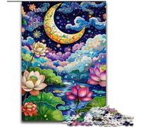 Lotus Moon Puzzles for Teenagers 1000 Pieces, Pattern Assembly Deal As Gifts for The Whole Family Suitable for And 14 (50x75cm)