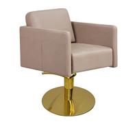 Lotus Murray Caramel Hair Salon Styling Chair Round Gold Base