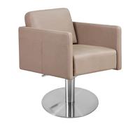 Lotus Murray Caramel Hair Salon Styling Chair Round Silver Base