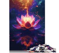 Lotus Neon Cosmic Flower Puzzles 500 Piece Jigsaws for Adults Learning Educational Toys Family Games Festival Birthday Gifts 500pcs (52x38cm)