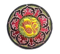 Lotus Om Symbol Spiritually Hindu Meditation - Iron On Patches Adhesive Emblem Stickers Appliques, Size: 3.31 x 3.31 Inches, Color:Pink