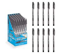 Lotus Pack of 10 Black Ballpoint Pens - Medium Point 1mm Nib, Ultra-Glide Smooth Ink - Everyday Writing Pens for School, Office, Journaling & Home