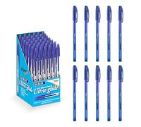 Lotus Pack of 10 Coloured Ink Medium Point Nib Ultra Glide Smooth Ink Precision Ballpoint Pens (Blue, 10 Pack)