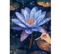 Lotus Paint by Numbers for Adults, DIY Paint by Numbers Flower without Frame, Painting by Number for Adults Beginners, Canvas Kits with Brushes, for Home Wall Decor, Gifts for Women, 50x70cm, -8098