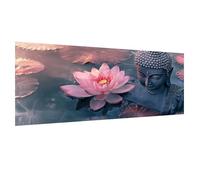 Lotus Paint by Numbers for Adults, Zen Large Paint by Numbers Kits on Canvas with Acrylic and Brushes, DIY Craft Oil Painting Art Kits for Beginners, Perfect for Gift Home Decor, 8x16 Inch 02w-479