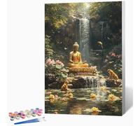 Lotus Paint by Numbers for Adults Zen Paint by Numbers Kits, Hobbies for Adults Women, DIY Acrylic Pigment Color Oil Drawing Kits Wall Art for Living Room Decor 28x38 Inch (Without Frame) -LKF078918