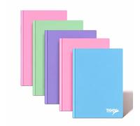 Lotus Pastel Notebook A4, 144 Pages Each, 70 GSM Writing Paper, School, Office, Study & Note Taking, Light Blue, Light Pink, Purple, Green (A4, 1 Book)