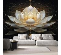Lotus Photo Wallpaper for Bedroom Flowers Oriental Art 3D Small Wall Mural, Removable Peel and Stick Self-Adhesive Wall Decal for Boys Girls Living Room Office Decor 79"x 55" 7U-25