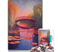 Lotus Pond 1000 Piece Jigsaw Puzzle for Adults Teens,Challenging Game Gifts for Is Ideal As A Gift for The Whole Family (38x26cm)