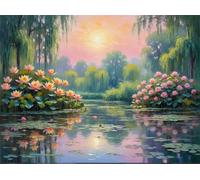 Lotus Pond 500 Piece Jigsaw Puzzles for Adults, Colourful, Challenging & Brainteasing Adult puzzles 500 Pieces Willow Trees, Fun jigsaws for The Whole Family 20x15 inch