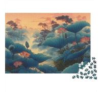 Lotus Pond Sunset Christmas 1000 Piece Jigsaw Puzzle for Adults Dreamy Lotus Pond Under Warm Sunset Sky Premium Sturdy Vibrant Challenging Gift 52x38cm/1000pcs