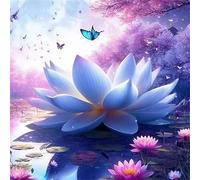 Lotus Pond Tree 60 Piece Jigsaw Puzzles for Adults, Colourful, Fun, Challenging and Brainteasing Adults jigsaw puzzles 60 Pieces, Beautiful Decoration Puzzle
