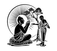 Lotus Pose Buddha Wall Decals PVC 67.2x67.2cm Art Decoration Black