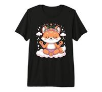 Lotus Pose Mandala Design for Mindfulness Cute Yoga Fox Premium T-Shirt