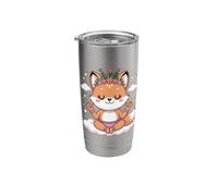 Lotus Pose Mandala Design for Mindfulness Cute Yoga Fox Stainless Steel Insulated Tumbler