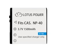 LOTUS POWER NP40 Battery 3.7V 1500mAh High Capacity, Rechargeable NP-40 Replacement Battery for Casio Exilim EX-Z750 EX-Z1000 / PIXPRO AZ521 / Pentax XG-1 Digital Cameras (High Compatibility)