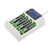 LOTUS POWER Universal Ni-MH charger&1.2 V AAA battery set, 4 slot AAA charger with rechargeable AAA battery (1 charger & 4 AAA batteries)