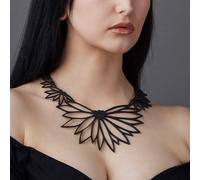 Lotus Recycled Rubber Statement Necklace