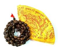 Lotus Seed Kamal Gatta Rosary Japa Mala 108 Beads Laxmi Prayer Hindu Meditation Japa Mala Chakra mala Necklace - Rosary Beads Om Chanting + Gomukhi Gaumukhi Japa Mala Bag