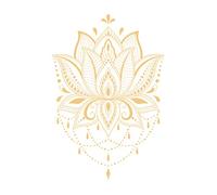 Lotus Self Adhesive Flower Wall Decals - Waterproof Yoga Studio Wall Art Murals