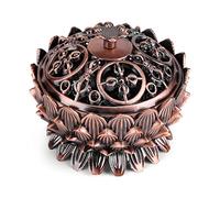 Incense Burner Vintage Lotus Shape Alloy Censer Incense Cone Holder Ornaments Crafts Home Room Decor