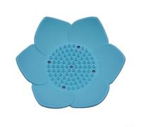 Lotus Shape Soap Dish for Efficient For Draining and Travel Friendly Use (Blue)