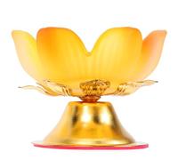 Lotus-shaped Alloy Candlestick Holder for Temple and Home Use
