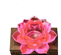Lotus Shaped Candle Holder Glass Floating Candle and Tea Light Holder with Practical Wind Protection for Use (((pink))