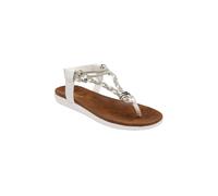 Lotus Women's 'Sol' Flat Toe-Post Sandals in White | Size: 7 Lotus White 7