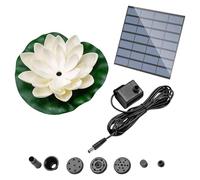 Lotus Solar Bird Bath Fountains with 6 Nozzles Mini Solar Powered Fountain Pump Floating Easy Install for Garden Pond Pool and Outdoor