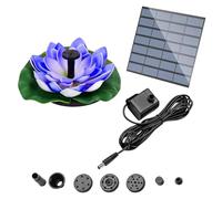 Lotus Solar Fountain Water Pump with 6 Nozzles Mini Solar Powered Fountain Pump Easy Install for Garden Pond Pool Fish Tank and Outdoor