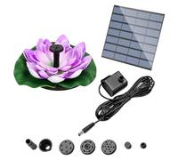 Lotus Solar Fountain Water Pump with 6 Nozzles Mini Solar Powered Fountain Pump Easy Install for Garden Pond Pool Fish Tank and Outdoor