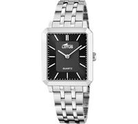 Lotus Watches Ladies Stainless Steel Square Watch 18980/6 – Steel Bracelet – Black