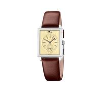 Lotus Square Series Small-Seconds Quartz (33.5mm) Champagne Dial/Brown Leather Strap 19078/2