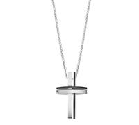 LOTUS STYLE Necklace LS1984-1/1 Men In Black Stainless Steel 316l Cross 500mm Men, one size, Stainless Steel, No Gemstone
