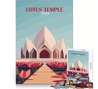 Lotus Temple, India 1000 Piece Jigsaw Puzzles for Teenagers Jigsaw Brain Gain Sharp Edge Family Game Game Night (38x52cm)