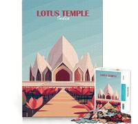 Lotus Temple, India 1000 Piece Jigsaw Puzzles for Teenagers Jigsaw Brain Gain Sharp Edge Family Game Game Night (38x52cm)