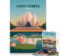 Lotus Temple India 1000 Piece Jigsaw Puzzles for Teenagers Jigsaw Home Play Neat Thick Home Fun Fine Art (50x75cm)