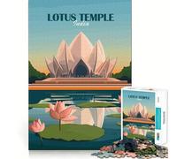 Lotus Temple India 1000 Piece Jigsaw Puzzles for Teenagers Jigsaw Home Play Neat Thick Home Fun Fine Art (50x75cm)