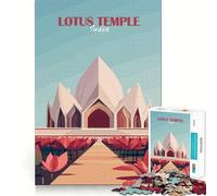 Lotus Temple, India for Adults 1000 Piece Jigsaw Puzzle Serene Game Perfect Connection Pattern Build Birthday Surprise (50x75cm)