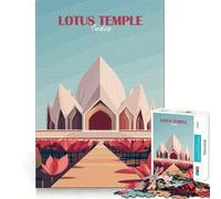 Lotus Temple, India Puzzles for Teenagers 1000 Pieces Logic Build Anxiety Relief Fun Challenge Art Display (38x26cm)