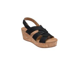 Lotus 'thora' Open-Toe Wedge Sandals In Black Black