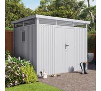 Store More Lotus Titan Pent Metal Shed 10x8ft White
