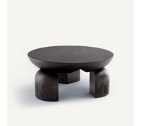 Lotus Tripod Coffee Table in Mango Wood Ground Coffee