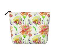 Lotus Under The Moon Fake Hemp Makeup Bag Faux Hemp Makeup Travel Bag Cosmetic Bag for Women and Girls
