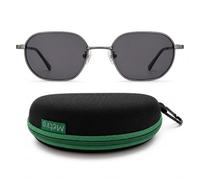 Lotus Unisex Oval Sunglasses with Hard Shell Case, Lightweight Metal Frame Summer Sunglasses for Men & Women, Driving, Travel, Holidays & Everyday Outdoor Wear