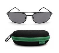 Lotus Unisex Rectangular Sunglasses with Hard Shell Case, Lightweight Metal Frame Dark Tinted Lenses for Driving, Travel, Cycling, Holidays & Outdoor Wear