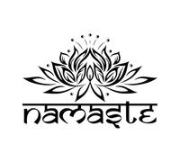 Lotus Wall Sticker Lotus Flower Decal Yoga Waterproof Decals Wall Decal Yoga Studio Removeable vinyl-L-46x67cm-Black
