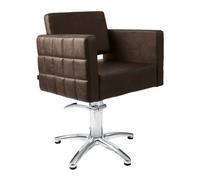 Lotus Washington Brown Hair Salon Styling Chair 5 Star Silver Base