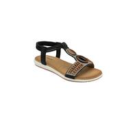 Lotus Women's 'Bertolini' Open-Toe Flat Sandals in Black | Size: 6 Lotus Black 6
